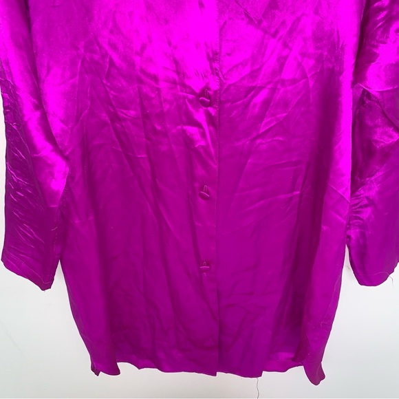 Vintage Victoria's Secret Gold Label Pajama Silk Button Up Shirt S - Picture 5 of 7
